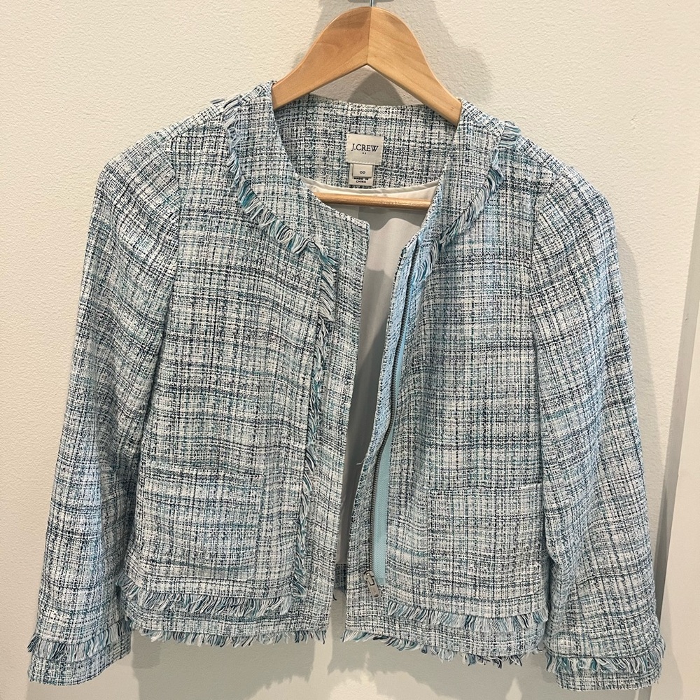 Size 00 J crew Cropped Fringe Jacket